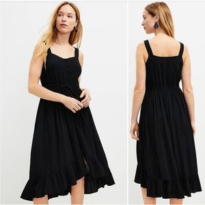 NEVER WORN Loft black midi dress